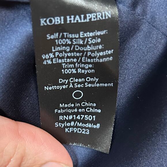 Kobi Halperin Wrap Dress XL Floral Silk-Blend Faux Kimono NWT Asian Fringe Boho - Picture 16 of 16